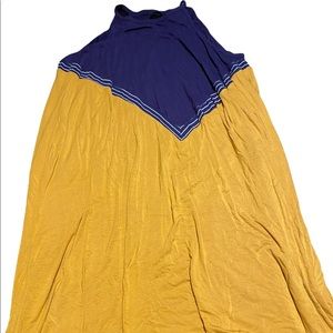 Egs Swing Dress, Size XL, Navy & Yellow